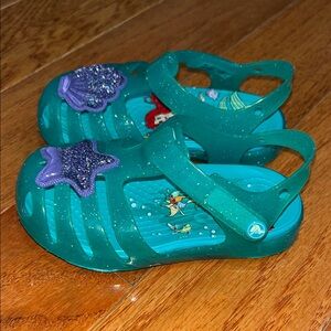 Disney Kids Little Mermaid Glittery Teal and Purple Sandals